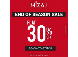 Mizaj End Of Season Sale FLAT 30% off on Unstitched Articles